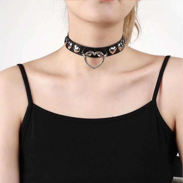 chokers gothic punk leather choker necklace for women teens girls rivet heart neck rock fashion jewelry gifts 6 colors, Golden;silver
chokers gothic punk leather choker necklace for women teens girls rivet heart neck rock fashion jewelry gifts 6 colors, Golden;silver