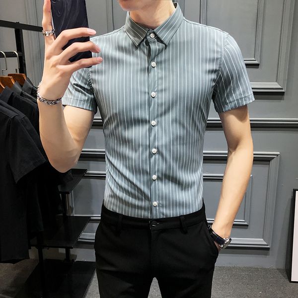 summer 2021 mode of men striped new thin mark fitting short social casual shirts simple all games homme blouse ft49, Black;brown
summer 2021 mode of men striped new thin mark fitting short social casual shirts simple all games homme blouse ft49, Black;brown