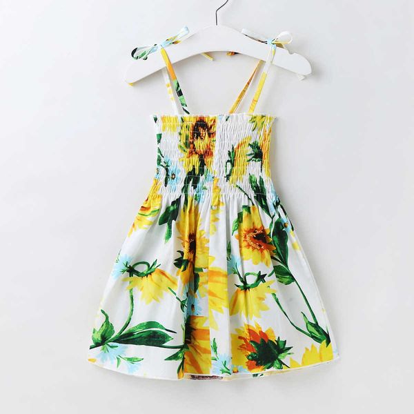 mudkingdom little girls sleeveless dress elastic tube cute floral casual summer beach lovely print holiday 210615, Red;yellow