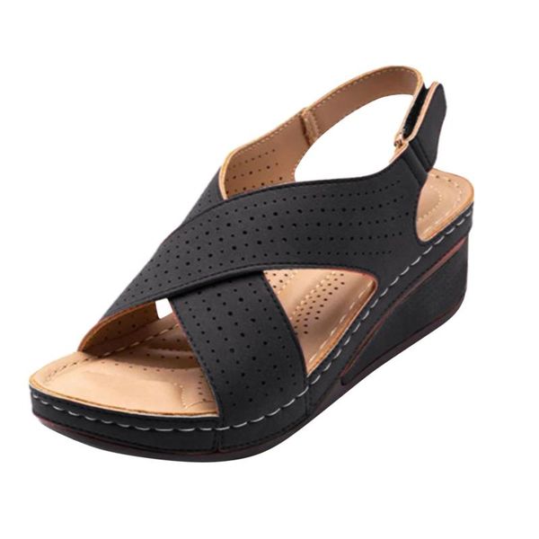 sandals wedges women 2021 hollow roman shoes platform summer thick bottom woman casual sandalias mujer, Black
sandals wedges women 2021 hollow roman shoes platform summer thick bottom woman casual sandalias mujer, Black