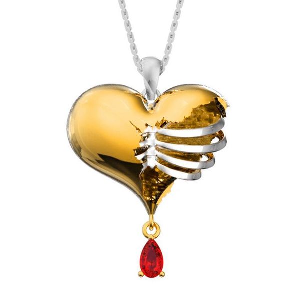 pendant necklaces luxury exquisite broken heart for women creative human chest rib hollow love necklace jewelry, Silver
pendant necklaces luxury exquisite broken heart for women creative human chest rib hollow love necklace jewelry, Silver