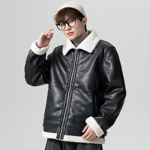 sheepskin bomber jackets black gray outer fully lined with shearling fur warm winter thick pu jacket coat, Black;brown
sheepskin bomber jackets black gray outer fully lined with shearling fur warm winter thick pu jacket coat, Black;brown