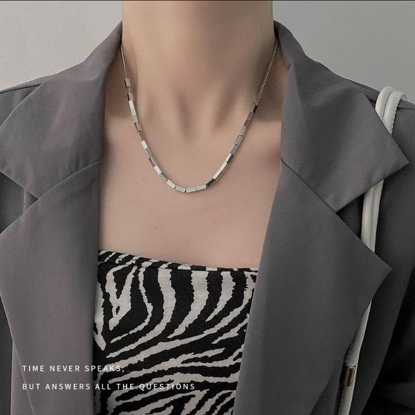 pendant necklaces three-dimensional square ins titanium steel necklace men and women fashion personality minority design clavicle chain, Silver
pendant necklaces three-dimensional square ins titanium steel necklace men and women fashion personality minority design clavicle chain, Silver