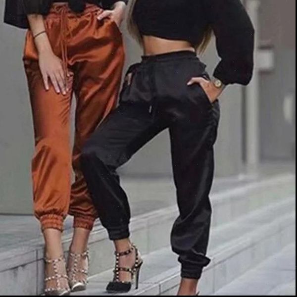 summer satin cargo europe loose womens pant casual sport joggers streetwear, Black;white
summer satin cargo europe loose womens pant casual sport joggers streetwear, Black;white