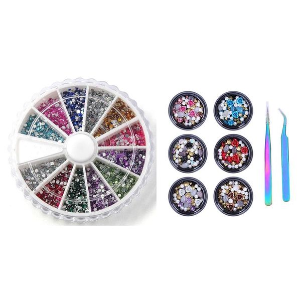 nail art kits 1 box gel manicure tip round glitter & set 6 color 3d rhinestone decoration with 2 pcs tweezer
nail art kits 1 box gel manicure tip round glitter & set 6 color 3d rhinestone decoration with 2 pcs tweezer