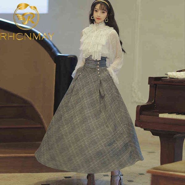 autumn winter long sleeve blouse + woolen bandage plaid skirt set suit women two piece outfits sweater skirt 211119, White
autumn winter long sleeve blouse + woolen bandage plaid skirt set suit women two piece outfits sweater skirt 211119, White