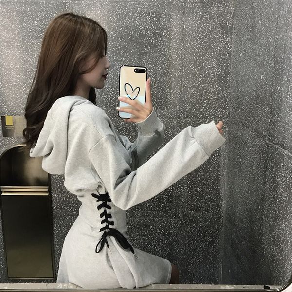 casual dresses arrival spring autumn hooded women sides lacing up retro black gray mini student short ht4m
casual dresses arrival spring autumn hooded women sides lacing up retro black gray mini student short ht4m