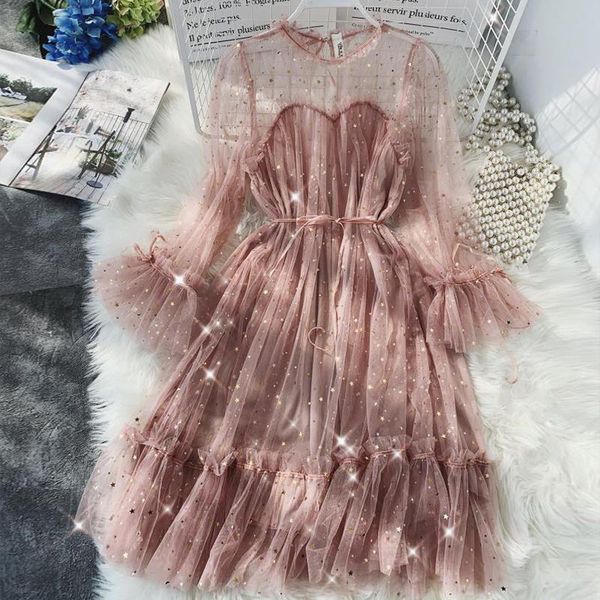 casual dresses 2021 retro french gentle wind glittering sequined mesh lace-up first love girl dress z873, Black;gray
casual dresses 2021 retro french gentle wind glittering sequined mesh lace-up first love girl dress z873, Black;gray