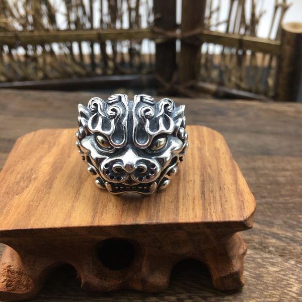cluster rings s925 sterling silver men's domineering brave ring retro thai exaggerated old beast personality, Golden;silver
cluster rings s925 sterling silver men's domineering brave ring retro thai exaggerated old beast personality, Golden;silver