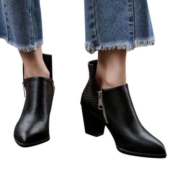 boots women ankle for autumn square heel shoes platform boot casual short leather fashion zapatos de mujer, Black
boots women ankle for autumn square heel shoes platform boot casual short leather fashion zapatos de mujer, Black