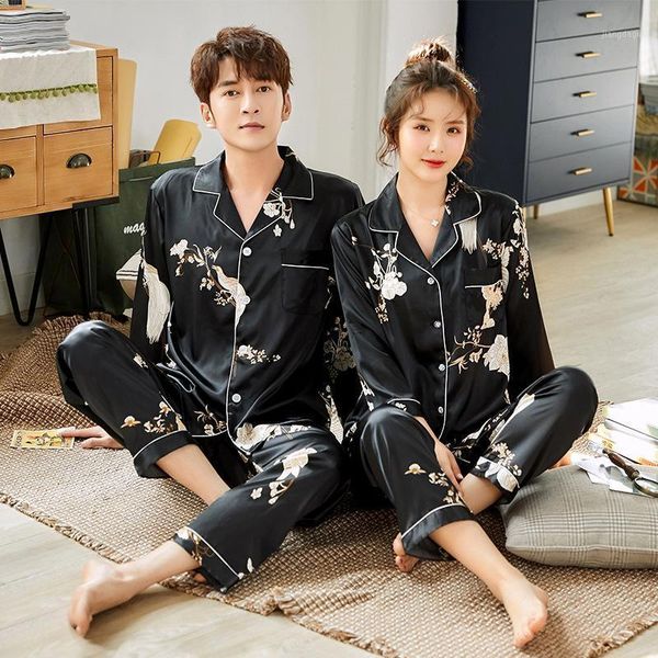 spring autumn pajamas imitation lovers sleepwear long sleeve wedding nightwear men's women's suits housewear, Black;brown
spring autumn pajamas imitation lovers sleepwear long sleeve wedding nightwear men's women's suits housewear, Black;brown