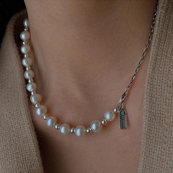 pendant necklaces vsnow french vintage asymmetric freshwater pearl chokers necklace for women stylish chain heart letter beaded jewellery, Silver
pendant necklaces vsnow french vintage asymmetric freshwater pearl chokers necklace for women stylish chain heart letter beaded jewellery, Silver