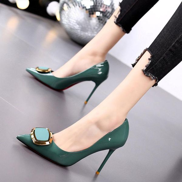 pointed high heels stiletto all-match 2021 autumn new patent leather square buckle net red girl temperament single shoes, Black
pointed high heels stiletto all-match 2021 autumn new patent leather square buckle net red girl temperament single shoes, Black