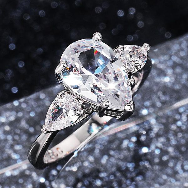wedding rings huitan fashion pietra design female brilliant pear shaped cubic zirconia crystal delicate women engagement jewelry, Slivery;golden
wedding rings huitan fashion pietra design female brilliant pear shaped cubic zirconia crystal delicate women engagement jewelry, Slivery;golden