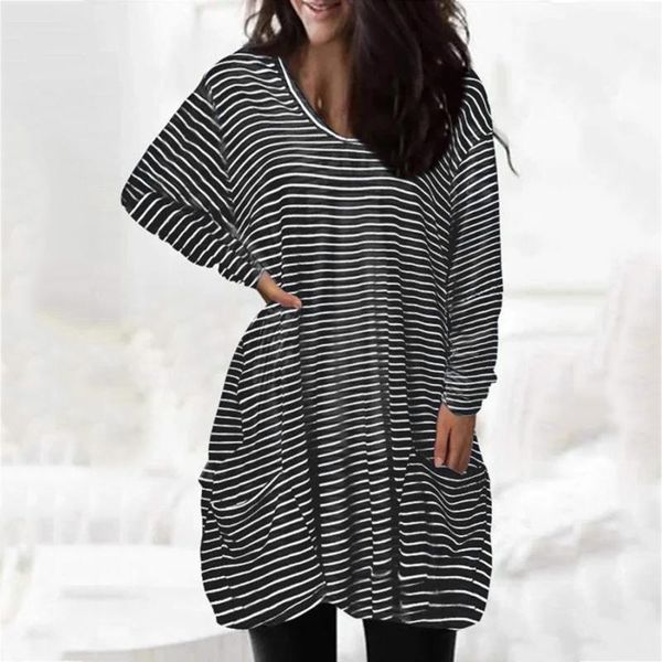 casual dresses striped printed pocket dress plus size loose tee shirt oversized pullover for women vestido feminino 40#, Black;gray
casual dresses striped printed pocket dress plus size loose tee shirt oversized pullover for women vestido feminino 40#, Black;gray