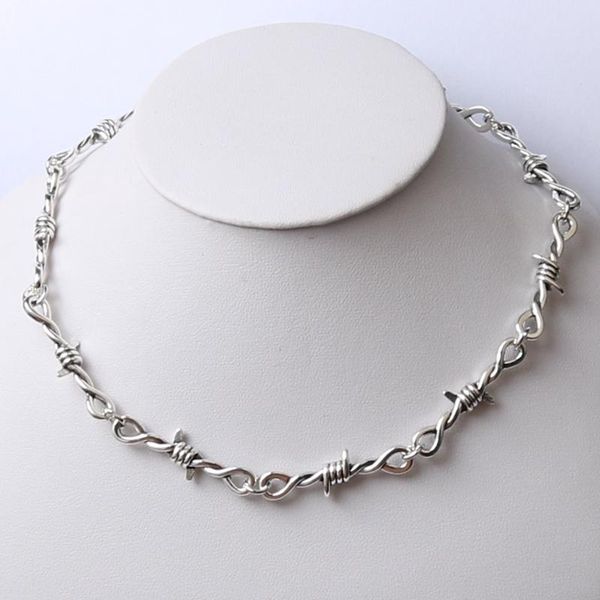 pendant necklaces small wire brambles iron choker necklace women hip-hop gothic punk style barbed little thorns chain gifts, Silver
pendant necklaces small wire brambles iron choker necklace women hip-hop gothic punk style barbed little thorns chain gifts, Silver