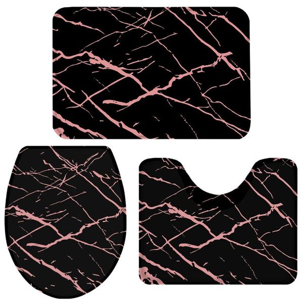 bath accessory set black and pink marble bathroom rug toilet cover mat pedestal non-slip accessories doormat
bath accessory set black and pink marble bathroom rug toilet cover mat pedestal non-slip accessories doormat