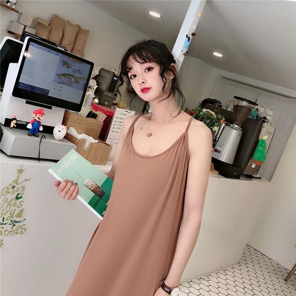 women's sleepwear nightdress suspenders skirt loose inner chemise pijama large size bottoming long modal vest, Black;red
women's sleepwear nightdress suspenders skirt loose inner chemise pijama large size bottoming long modal vest, Black;red