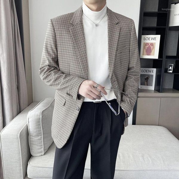 men's suits & blazers autumn fashion vintage blazer hombre casual terno masculino lattice veste homme for men plaid coat, White;black
men's suits & blazers autumn fashion vintage blazer hombre casual terno masculino lattice veste homme for men plaid coat, White;black