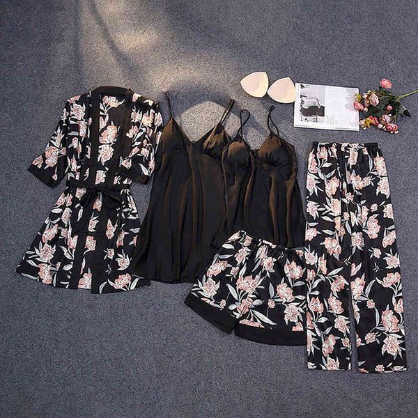 imitation silk printing multicolor comfortable leisure fun home clothes five piece set 211202, Black;white
imitation silk printing multicolor comfortable leisure fun home clothes five piece set 211202, Black;white