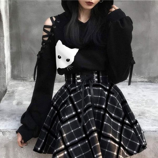women's hoodies & sweatshirts autumn wintewomen hooded off shoulder long sleeve cat printing sweatshirt with ears hat lady girls casual, Black
women's hoodies & sweatshirts autumn wintewomen hooded off shoulder long sleeve cat printing sweatshirt with ears hat lady girls casual, Black