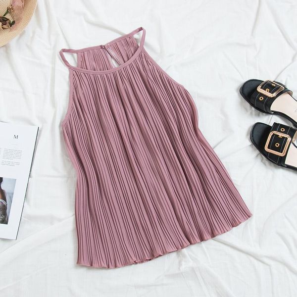 women's tanks & camis heliar summer women vintage halter pleated tank elegant chiffon camisole female slim cute, White
women's tanks & camis heliar summer women vintage halter pleated tank elegant chiffon camisole female slim cute, White