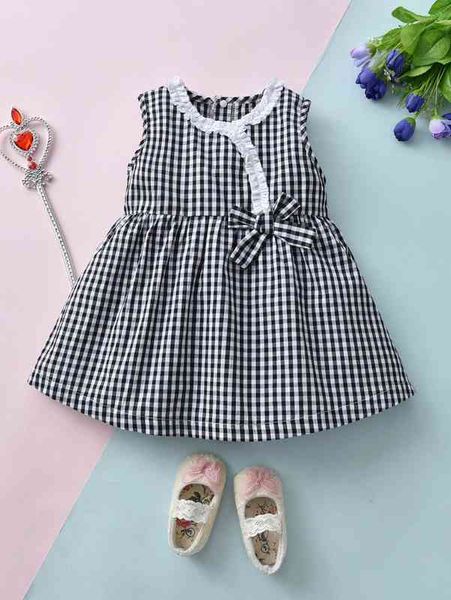 baby gingham frill trim bow front dress she, Red;yellow
baby gingham frill trim bow front dress she, Red;yellow