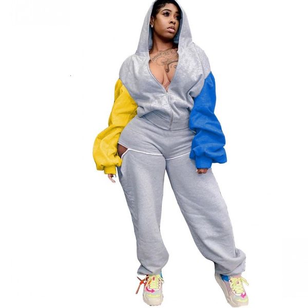 draped hollow casual loose 2 piece assembly for women hoodies and winter outfits fashion panelled sweatpants training set ve64, Gray
draped hollow casual loose 2 piece assembly for women hoodies and winter outfits fashion panelled sweatpants training set ve64, Gray