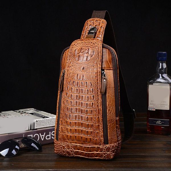 men leather crocodiles pattern chest bag sling crossbody bags adjustable strap earphone hole swd889
men leather crocodiles pattern chest bag sling crossbody bags adjustable strap earphone hole swd889