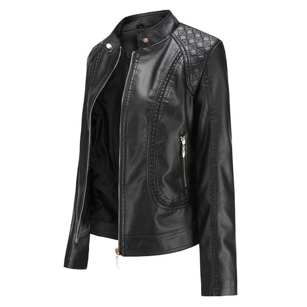 women's jackets jacket women solid color zip up faux leather long sleeve spring autumn slim coat stand collar female casual outwear#f3, Black;brown
women's jackets jacket women solid color zip up faux leather long sleeve spring autumn slim coat stand collar female casual outwear#f3, Black;brown