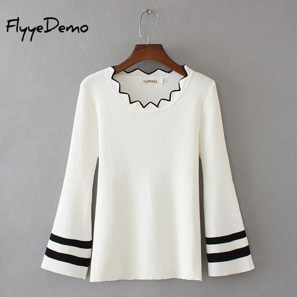 women's sweaters fashion women autumn winter knitted irregular neck flare sleeve solid loose knitwear pullovers sueter mujer plus size, White;black
women's sweaters fashion women autumn winter knitted irregular neck flare sleeve solid loose knitwear pullovers sueter mujer plus size, White;black
