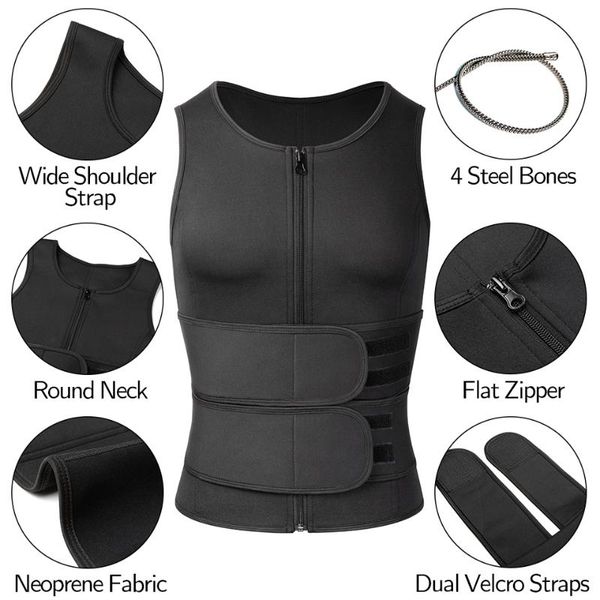 gym clothing men body shaper waist trainer sauna suit sweat vest slimming underwear weight loss shirt fat burner workout tank shapewear, White;black
gym clothing men body shaper waist trainer sauna suit sweat vest slimming underwear weight loss shirt fat burner workout tank shapewear, White;black