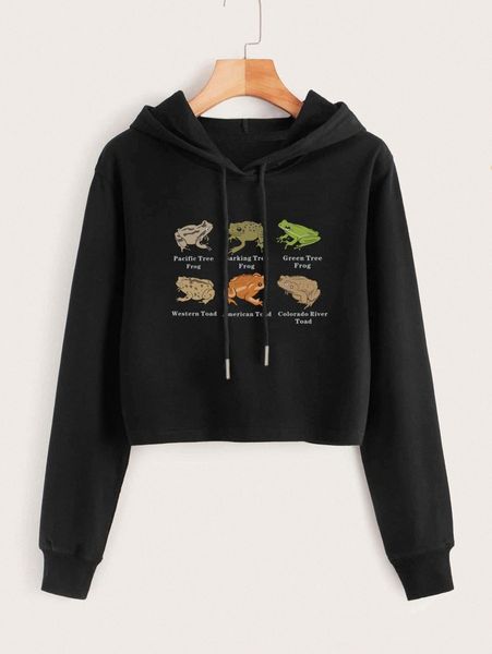 frog and letter graphic drop shoulder drawstring crop hoodie 74az#, White;black
frog and letter graphic drop shoulder drawstring crop hoodie 74az#, White;black