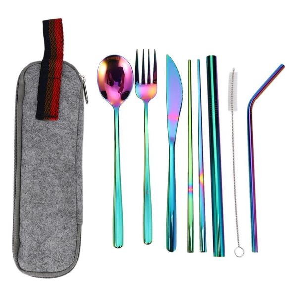 tableware reusable travel cutlery set camp utensils set with stainless steel spoon fork chopsticks straw portable case
tableware reusable travel cutlery set camp utensils set with stainless steel spoon fork chopsticks straw portable case