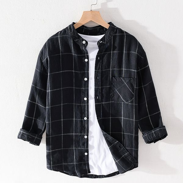 2021 new summer 100% linen plaid brand casual three-quarter sleeve shirt for men fashion comfortable shirts male camiseta u8zy, White;black
2021 new summer 100% linen plaid brand casual three-quarter sleeve shirt for men fashion comfortable shirts male camiseta u8zy, White;black