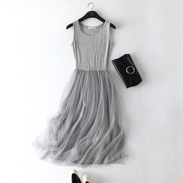 casual dresses summer spaghetti strap mesh base dress women korean version modal tank long a shape, Black;gray
casual dresses summer spaghetti strap mesh base dress women korean version modal tank long a shape, Black;gray