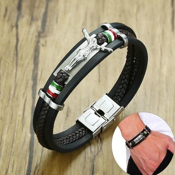 charm bracelets jesus men's bracelet layered genuine leather christian wristband, Golden;silver
charm bracelets jesus men's bracelet layered genuine leather christian wristband, Golden;silver