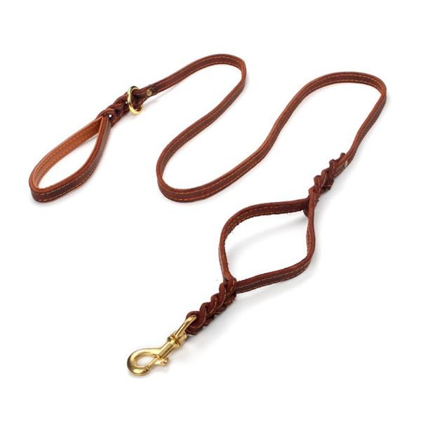 durable leather dog leash with 2 handle for large dog with padded traffic handle for extra control training walking leash
durable leather dog leash with 2 handle for large dog with padded traffic handle for extra control training walking leash