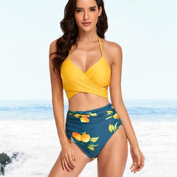 women's swimwear high waisted solid swimsuit plus size bikini print women summer suits swimming cross bathing suit female, White;black
women's swimwear high waisted solid swimsuit plus size bikini print women summer suits swimming cross bathing suit female, White;black