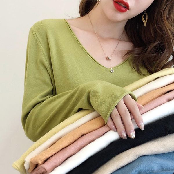 women's sweaters 2021 autumn thin basic knitted women v neck knit jumper long sleeve casual pullover female pull femme sweater girl, White;black
women's sweaters 2021 autumn thin basic knitted women v neck knit jumper long sleeve casual pullover female pull femme sweater girl, White;black