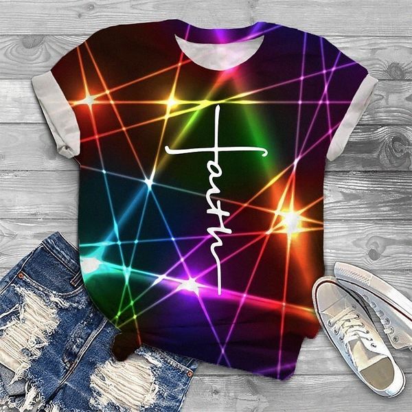 women's plus size t shirt graphic print short sleeve crewneck basic daily holiday cotton spandex jersey rainbow s3kc#, Black
women's plus size t shirt graphic print short sleeve crewneck basic daily holiday cotton spandex jersey rainbow s3kc#, Black