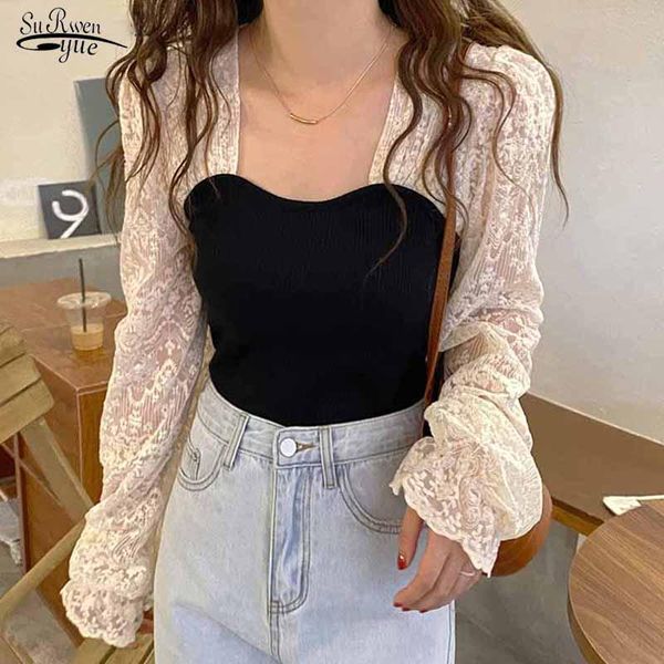 women's blouses & shirts autumn knitted vintage shirt lace blouse women square collar embroidered fashion woman crochet flower blusas e, White
women's blouses & shirts autumn knitted vintage shirt lace blouse women square collar embroidered fashion woman crochet flower blusas e, White