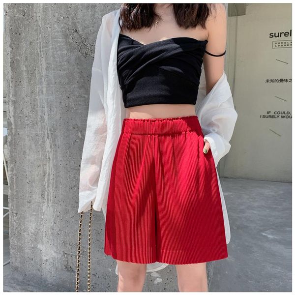 women's shorts xxxxl pleated women korean solid elastic high waist bottoms femme summer loose casual wide leg lady streetwear, White;black
women's shorts xxxxl pleated women korean solid elastic high waist bottoms femme summer loose casual wide leg lady streetwear, White;black
