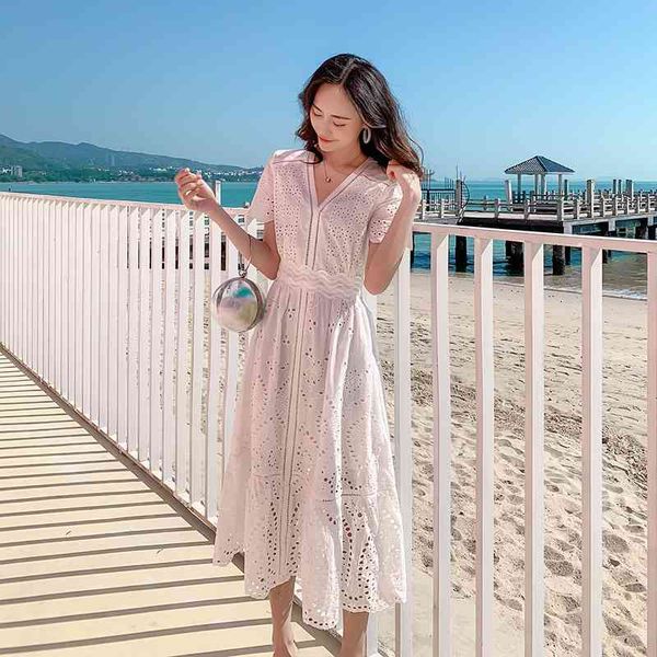 women's knits & tees white v-neck hollow out long summer women vacation robe elegant beach lady sun 2021 arrival vestido c8um
women's knits & tees white v-neck hollow out long summer women vacation robe elegant beach lady sun 2021 arrival vestido c8um