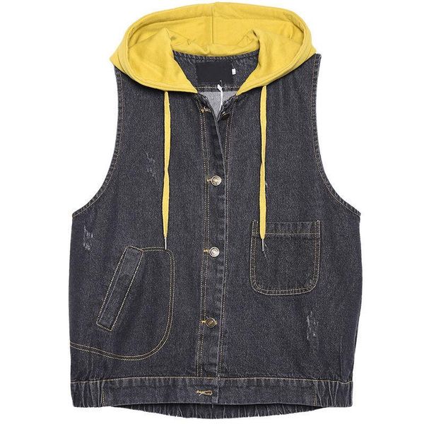 women's vests hooded denim jacket women 's 2021 spring and autumn korean style loose plus size artistic casual sleeveless, Black;white
women's vests hooded denim jacket women 's 2021 spring and autumn korean style loose plus size artistic casual sleeveless, Black;white