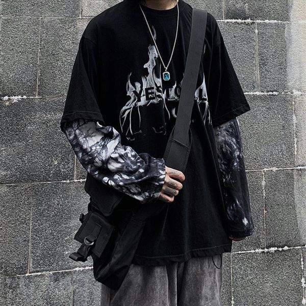 men's t-shirts 2021 high street dark bereavement hip-hop stitched loose casual vacation two-piece tie-dye long-sleeved t-shirt man, White;black
men's t-shirts 2021 high street dark bereavement hip-hop stitched loose casual vacation two-piece tie-dye long-sleeved t-shirt man, White;black