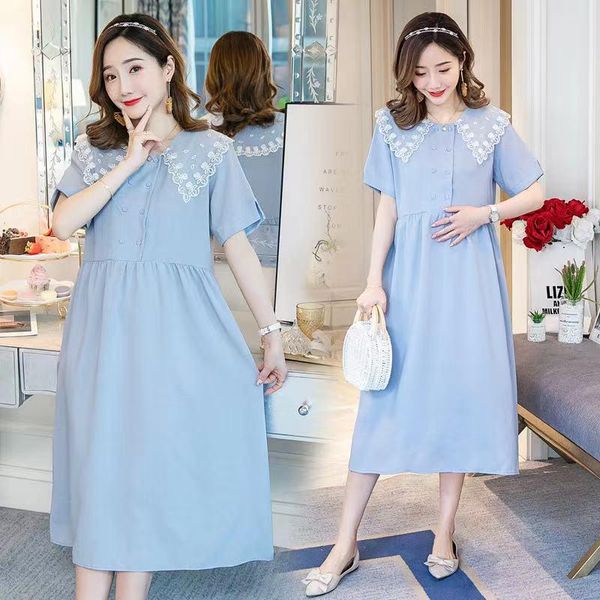 maternity dresses wear 2021 summer fashion korean doll collar short-sleeved dress manufacturers wholesale supply, White
maternity dresses wear 2021 summer fashion korean doll collar short-sleeved dress manufacturers wholesale supply, White