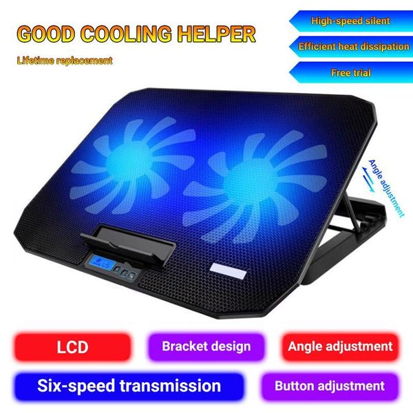 lapcooling pads gaming cooler adjustable speed lcd button display silent height adjustment w/2 fans for 12-17 inch
lapcooling pads gaming cooler adjustable speed lcd button display silent height adjustment w/2 fans for 12-17 inch
