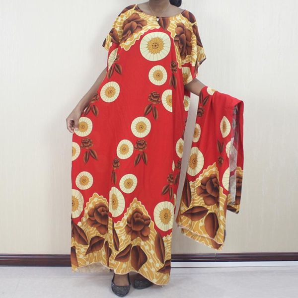 ethnic clothing african dresses for women 100% cotton multicolored print o-neck short sleeves nigeria maxi robe casual with sca, Red
ethnic clothing african dresses for women 100% cotton multicolored print o-neck short sleeves nigeria maxi robe casual with sca, Red