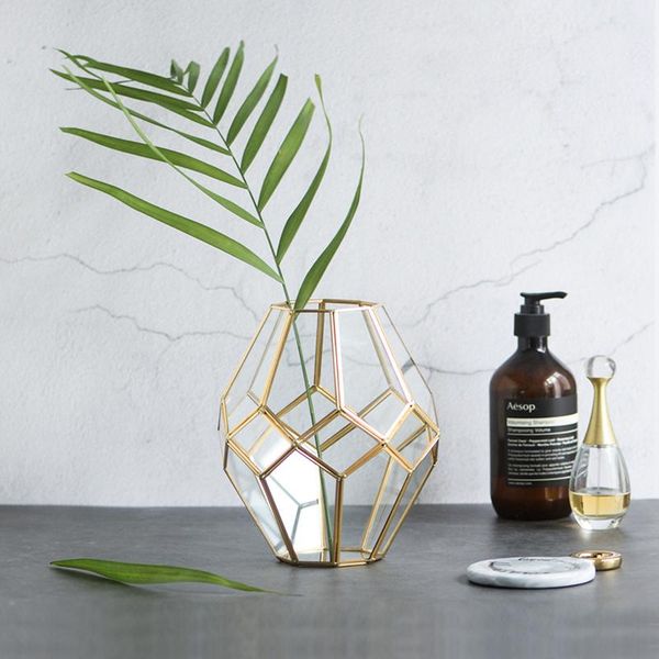 vases nordic retro style gold copper strip glass geometric vase flower arrangement table decoration ornaments
vases nordic retro style gold copper strip glass geometric vase flower arrangement table decoration ornaments
